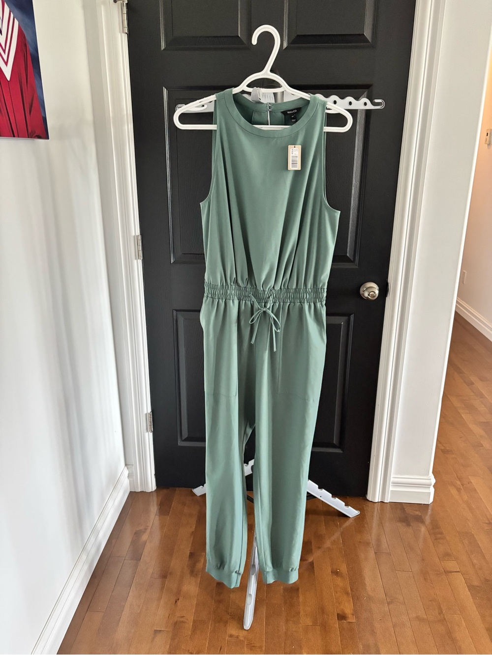 RW&CO Sleeveless Drawstring Waist Jumpsuit in light Green